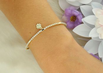 Bransoletka tenisowa Nomination z koniczynką 242302 003 – srebro 925 pozłacane 18K złotem, cyrkonie, regulowana długość. Idealna na prezent! (2).jpg